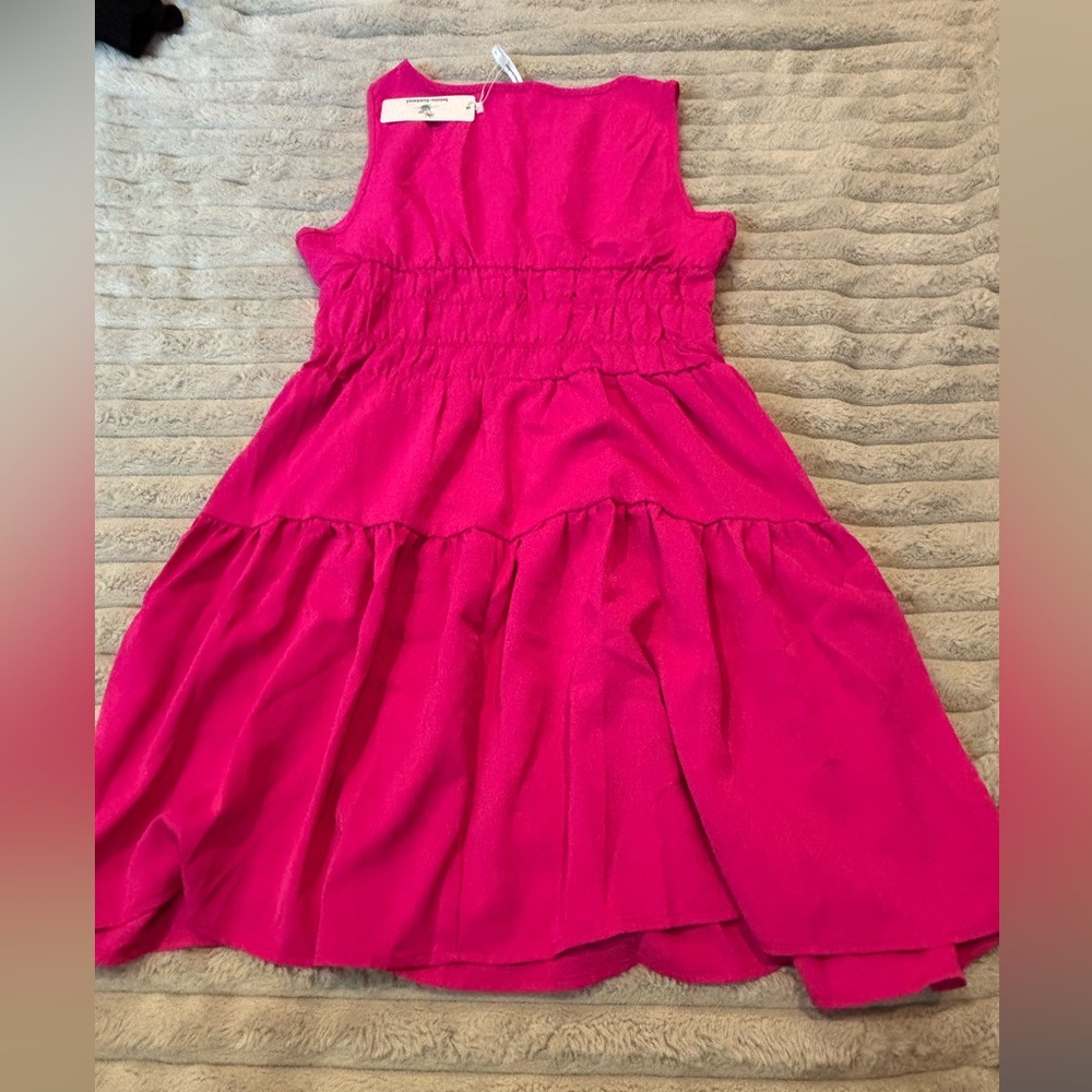 Woman’s Sleeveless Fuchsia Tiered Dress beach wear - Picture 4 of 4